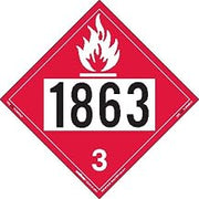 Labelmaster ZEZ21863 UN 1863 Flammable Liquid Hazmat Placard, E-Z Removable Vinyl (Pack of 25)