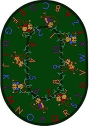 Joy Carpets Monkey Business Rug, Green, 10'9" x 13'2" Oval