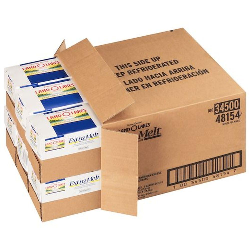 American Extra Melt White Process Cheese Loaf by Land O Lakes – 5 Pound (Pack of 6), Pack of 6, Model 48154
