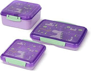 Rubbermaid Pack & Go Dragon Fairy Dust Purple Lunch Set 3-Pack, Bento Cube, Snack Container, Sandwich Box, Food Storage Containers, Plastic Containers for Food
