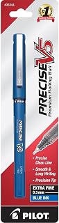 Pilot Precise V5 Premium Rolling Ball Stick Pens, Extra Fine Point (0.5mm), Blue Ink, 1 count (35344)