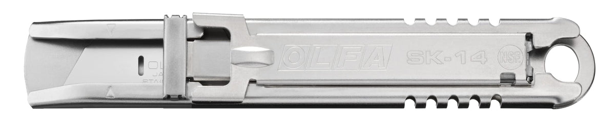 Self Retracting Safety Utility Knife (SK-14) - Multi-Purpose Stainless Steel Semi-Auto Box Cutter w/ Self Retractable Blade by OLFA – 8.75"L x 3.25"W x 0.5"H, Model 1134049