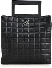 WHAT GOES AROUND COMES AROUND Women's Pre-Loved Chanel Lambskin Chocolate Bar Top Handle Bag