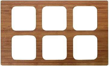 HUBERT Sixth Size Food Bar Tile Tray for Cold Foods Bamboo Melamine - 21" L x 12 3/4" W