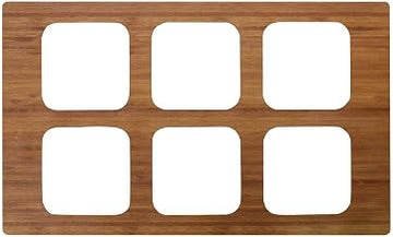 HUBERT Sixth Size Food Bar Tile Tray for Cold Foods Bamboo Melamine - 21" L x 12 3/4" W