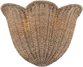 Hudson Valley Lighting Ardonia 2-Light Wall Sconce | Essential & Natural Style | Vintage Gold Leaf Finish | Made of Natural Woven | Damp-Rated for Bathroom Use | 14" W x 10" H Profile | 1072-VGL