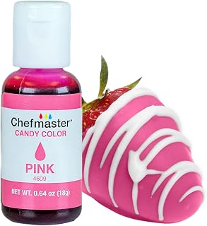 Chefmaster Pink Candy Color | True-Tone Shades | Oil-Based | Professional-Grade Dye | Chocolate, Strawberries, Cake Pops | Decorating | Easy-to-Use | Manufactured in the USA | 0.64 oz
