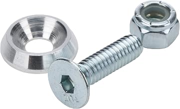 Allstar Performance ALL18628-50 Countersunk Bolt Kit - 1/4-20 in Thread - 1.000 in Long - Hex Drive Head - 3/4 in OD Countersunk Washers/Nuts - Aluminum/Steel - Natural - Set of 50
