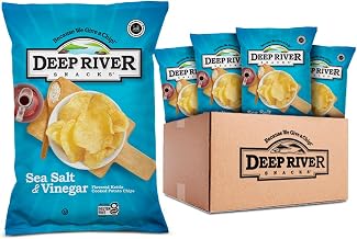 Deep River Sea Salt & Vinegar Kettle Cooked Potato Chips, 2 oz (Pack of 24) | Gluten-Free & Non-GMO, Kettle Chips, Kosher, Great for Parties, Lunchboxes & On-the-Go Snacking