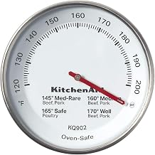 KitchenAid Leave-in Meat Thermometer Probe, 120°F to 200°F Range | Tracks roasting progress directly inside the oven, ensuring precise internal temperatures for professional chefs.