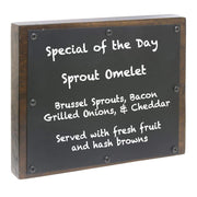 Chalkboard Sign Mango Wood Block - 11" L x 1 3/4" W x 8 1/2" H by HUBERT – 11"W x 8.5"H, Wood, Brown, Model MDA-H417-01