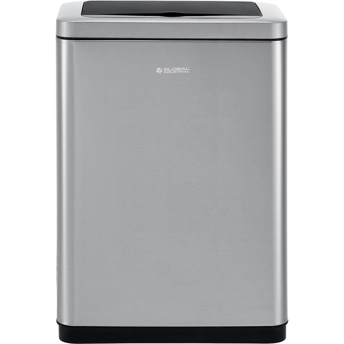 Indoor Rectangular Motion Sensor Trash Can with Plastic by Global Industrial – 12.0 gallons, Stainless Steel, Silver, Model EK9233MT-45L