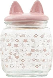 10 Strawberry Street Cat Ears Pet Treat Canister, Pink