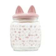 Cat Ears Pet Treat Canister by 10 Strawberry Street – Small, 32.0 fluid_ounces, Glass, Pink, Model NEW-80-15-003DS