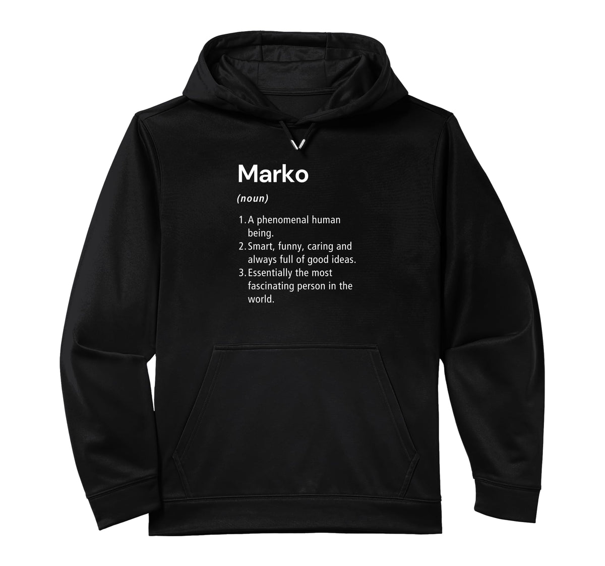 Marko Name Definition Dictionary Performance Hoodie by Marko Birthday Name Definition Funny – Polyester, Black, Model JXGKJP5R4QR