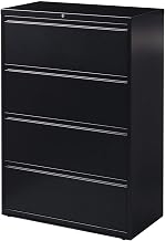 Hirsh Industries Lateral File Cabinet, 4 Letter/Legal/A4-Size File Drawers, Black, 36 x 18.62 x 52.5