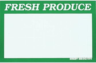 HUBERT "Fresh Produce" Grid Sign Cards White with Green Border Pack of 100