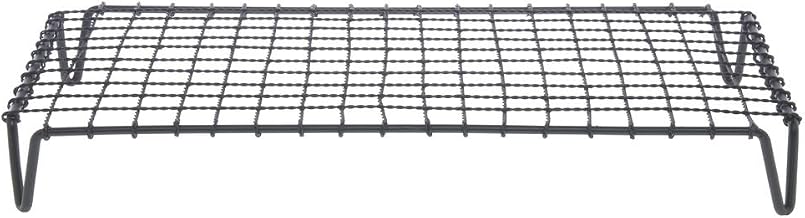 HUBERT Display Riser with Grates Rectangular Black Powder Coated Iron- 20"L x 12"W x 2"H