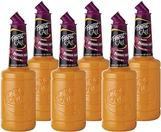 Finest Call Premium Passion Fruit Puree Drink Mix, 1 Liter Bottle, 6 Pack | Tangy, Tart Fruit Flavor Profile | Cocktails & Mocktails, Premium Ingredients, Consistent Quality, Easy Pour Spout