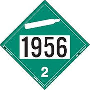 Labelmaster ZEZ31956 UN 1956 Non-Flammable Gas Hazmat Placard, E-Z Removable Vinyl (Pack of 25)
