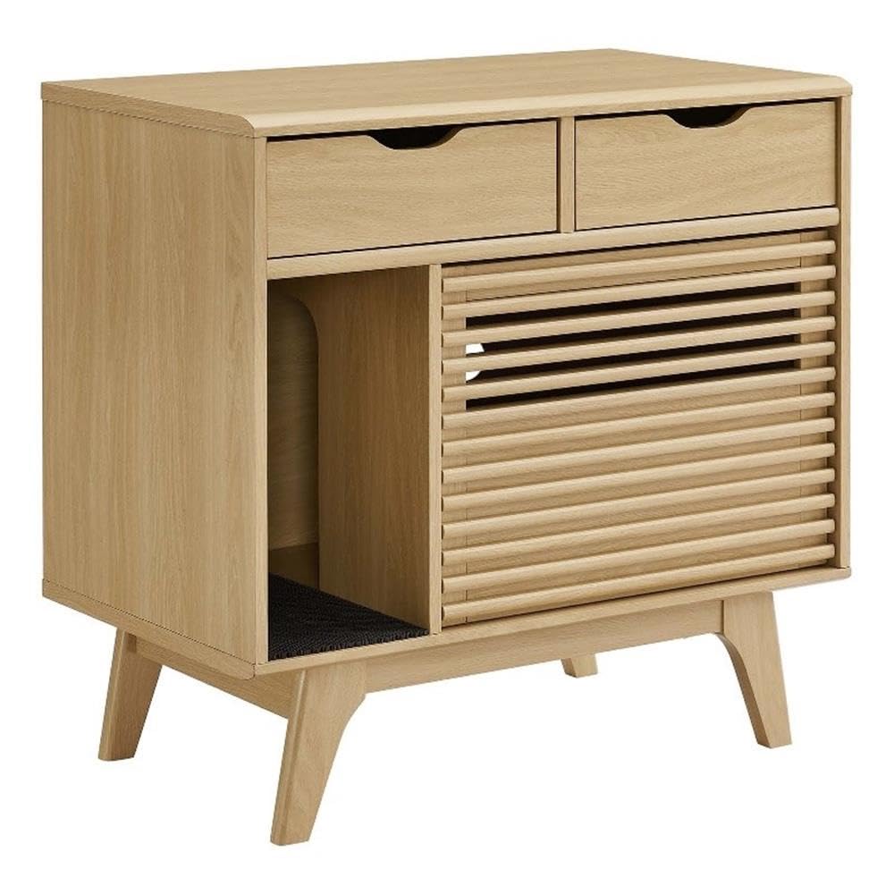 Modway Oak / unspecified / Mid-Century Modern Litter Box Enclosures