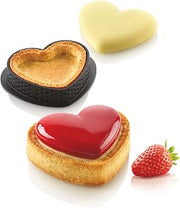 Silikomart Mini TARTE Petit Amour kit composed by silicone mould and thermoplastic rings