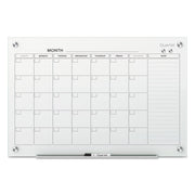 Dry Erase White Board 48"W x 36"H Glass Calendar by Quartet – 48"W x 36"H, Tempered Glass, White, Model GC4836F