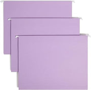SMEAD Standard Hanging File Folders, 25 Count, Lavender, 1/5-Cut Adjustable Tabs, Letter Size (64064)