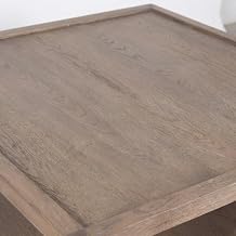 Starlight Canyon Home Solid White Oak Wood Coffee Table with Natural Grain Finish, Modern Farmhouse Cocktail Table for Living Room