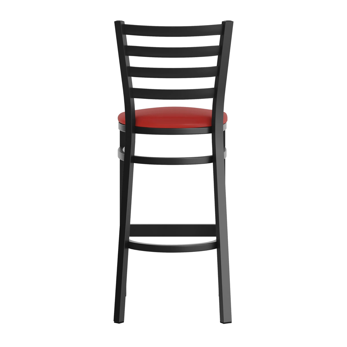 Flash Furniture Red Vinyl Seat/Black Metal Frame / Set of 1 / Traditional Barstools