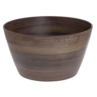 Serving Bowl Acacia Faux Wood Melamine Bowl - 12" Dia x 6 1/2" H by HUBERT – Melamine, Brown, Model H0195-ACACIA