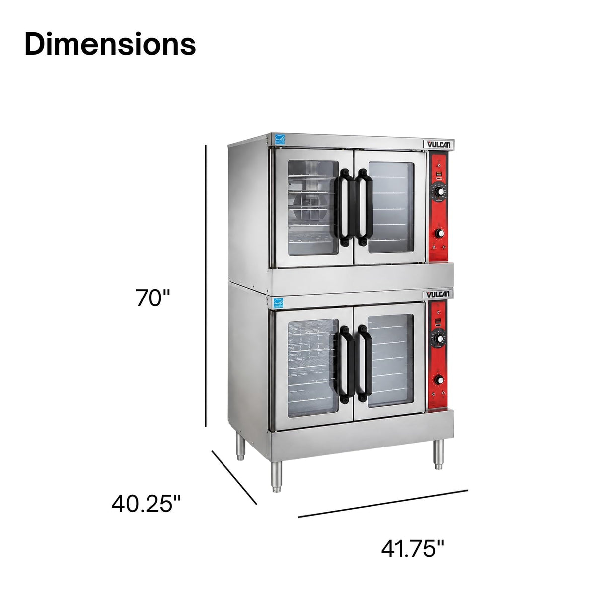 VULCAN Full Size / Silver / Double Deck | 240V Commercial Ovens