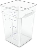 Carlisle FoodService Products Squares Square Food Storage Container with Stackable Design for Catering, Buffets, Restaurants, Polycarbonate (Pc), 22 Quarts, Clear