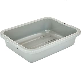 Cambro 21157CBP180 Cambox 21" x 15" x 7" Light Gray Polyethylene Plastic Bus Box with Ribbed Bottom