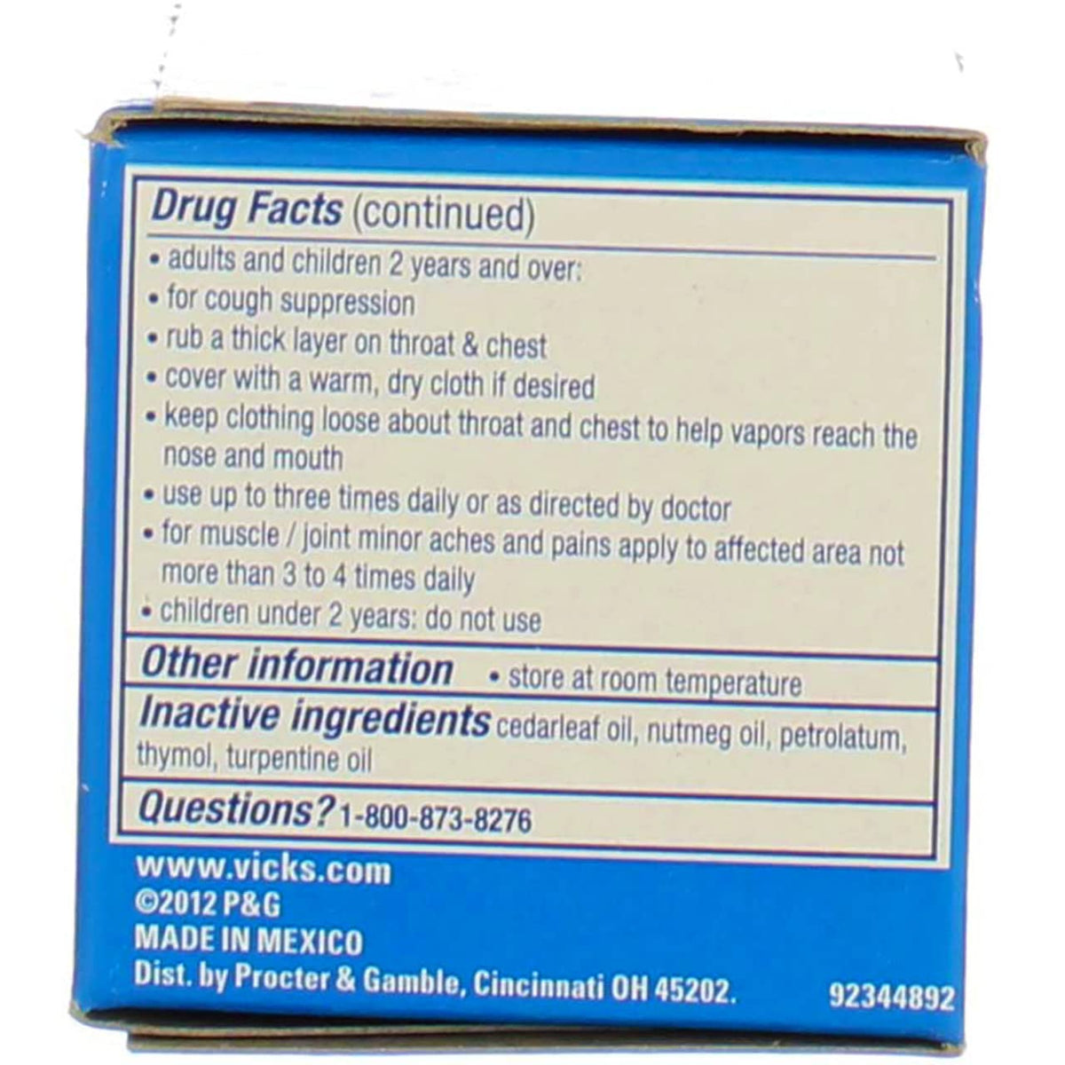 VapoRub Ointment by Vicks – 1.76 Ounce, Pack of 5, Model 00361EA