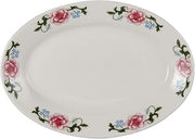Tuxton Western Rose Eggshell Western Rose Floral Rolled Edge 10-5/8-Inch Oval Platter, Case of 24