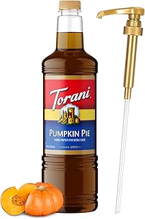 Torani Pumpkin Pie Syrup 1L with Pump Spiced Flavoring for Lattes & Desserts