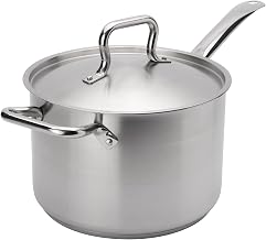Browne Foodservice Elements 7.6 Quart Stainless Steel Sauce Pan w/Cover, NSF
