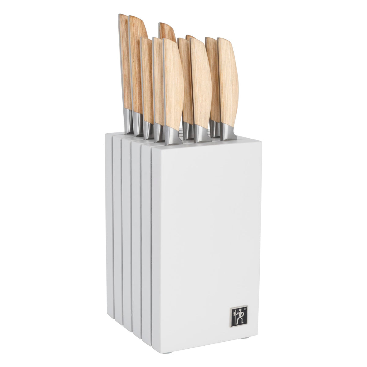 Pakka Wood Handles 13 piece Knife Block Set by HENCKELS – 13-pc, Stainless Steel, Brown, Pack of 13, Model 1034835