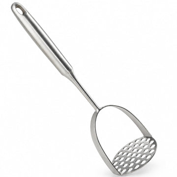 Newness Focus on Stainless Steel Potato Masher, One Piece Design, Silver