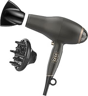 INFINITI PRO CONAIR FloMotion Pro Hair Dryer, Personalize Your Drying Experience with Adjustable Airflow and 6 Heat/Speed Settings, Blow Dryer with Diffuser and Concentrator Attachments, Black