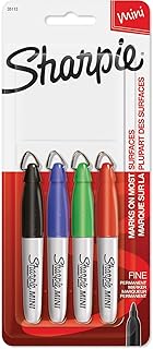35113PP Mini Sharpie Marker,Permanent,Fine Point,4/ST,BK/RD/BE/GN