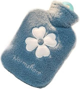 Hot Water Bottle Bag Hotpack for Pain Relief Menstrual Cramp,hot and Cold Compress, Hand Feet Warmer(Peacock Blue Hyuna,1000ml)