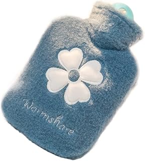 Hot Water Bottle Bag Hotpack for Pain Relief Menstrual Cramp,hot and Cold Compress, Hand Feet Warmer(Color:Peacock Blue Hyuna,Size:1000ml)