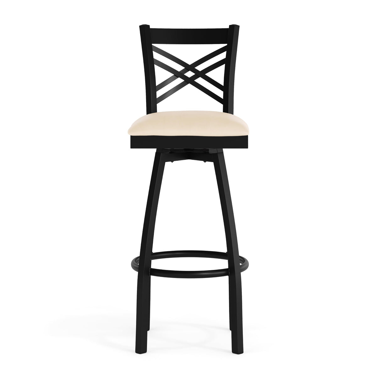 Flash Furniture Tan Vinyl Seat/Black Metal Frame / Set of 1 / Traditional Barstools