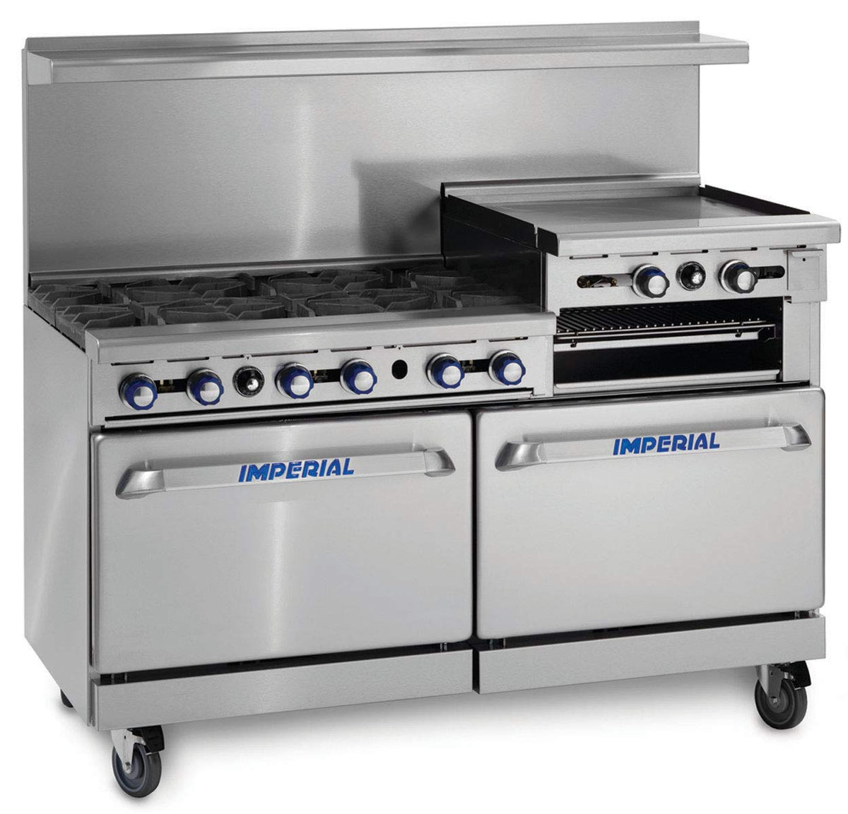 60in Restaurant Range w/ 6 Gas Burner by Imperial – 24 inches, Stainless-Steel, Model IR6RG24
