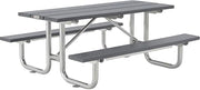 Global Industrial Outdoor 8'L Rectangular Picnic Table, 29-1/2"H, Gray