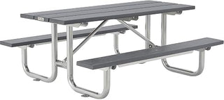 Global Industrial Outdoor 8'L Rectangular Picnic Table, 29-1/2"H, Gray