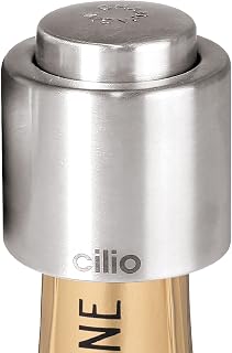 Cilio Stainless Steel Champagne Sealer, Bottle Stopper for Sealing Champagne Bottles Large