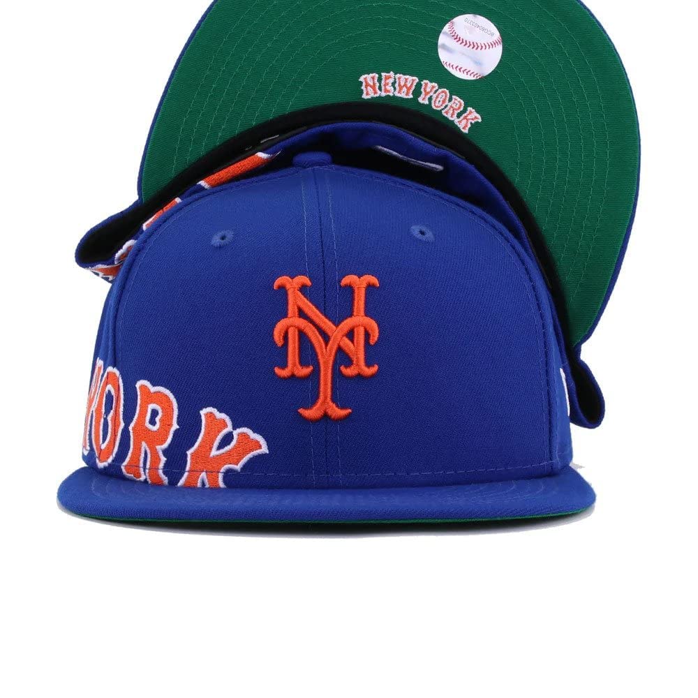 New York Mets Light Royal Blue Side Split 59Fifty Fitted Baseball Hat (US by New Era – 7 3/4, Polyester, Light Royal Blue, Model New Era 59fifty Fitted Baseball Hat